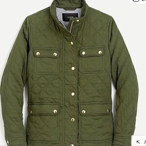 J. Crew Quilted Field Jacket in Olive